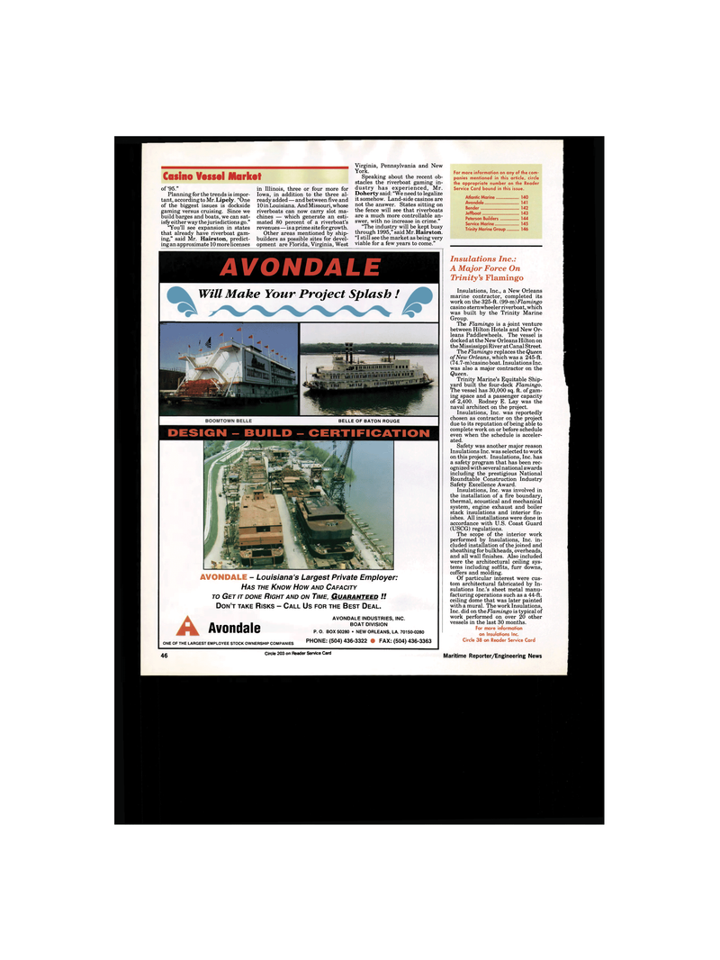 Maritime Reporter Magazine, page 48,  Jan 1995