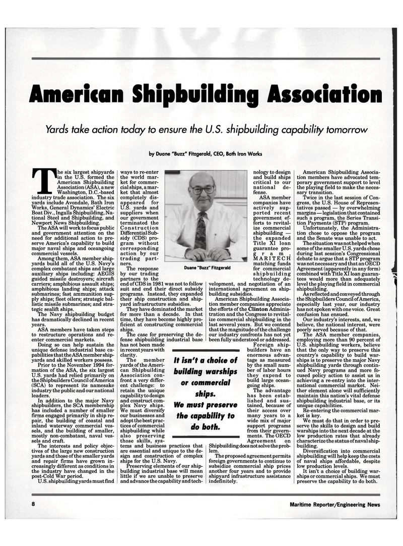 Maritime Reporter Magazine, page 6,  Jan 6, 1995