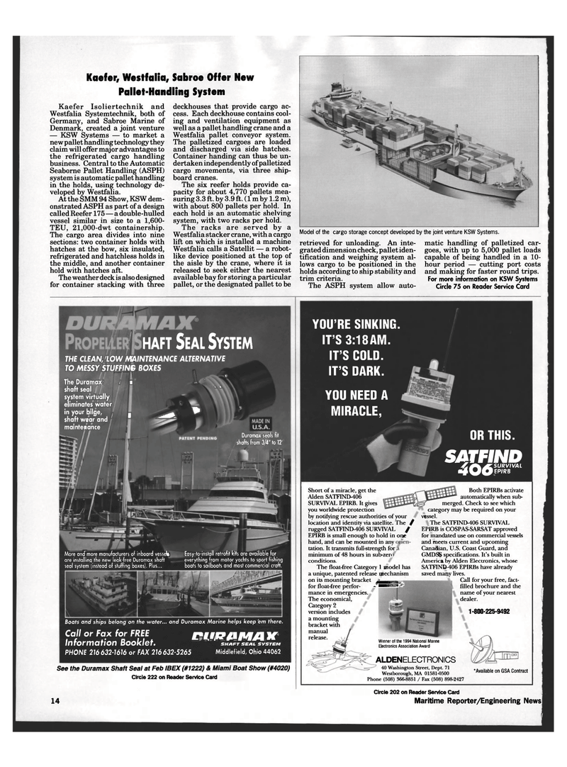 Maritime Reporter Magazine, page 12,  Feb 1995