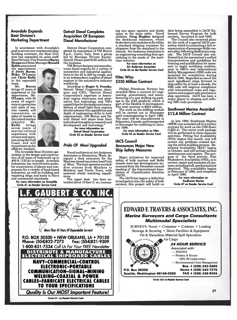 Maritime Reporter Magazine, page 25,  Feb 1995