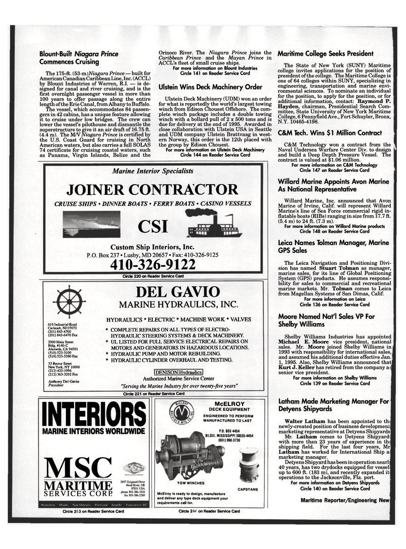 Maritime Reporter Magazine, page 6,  Feb 1995