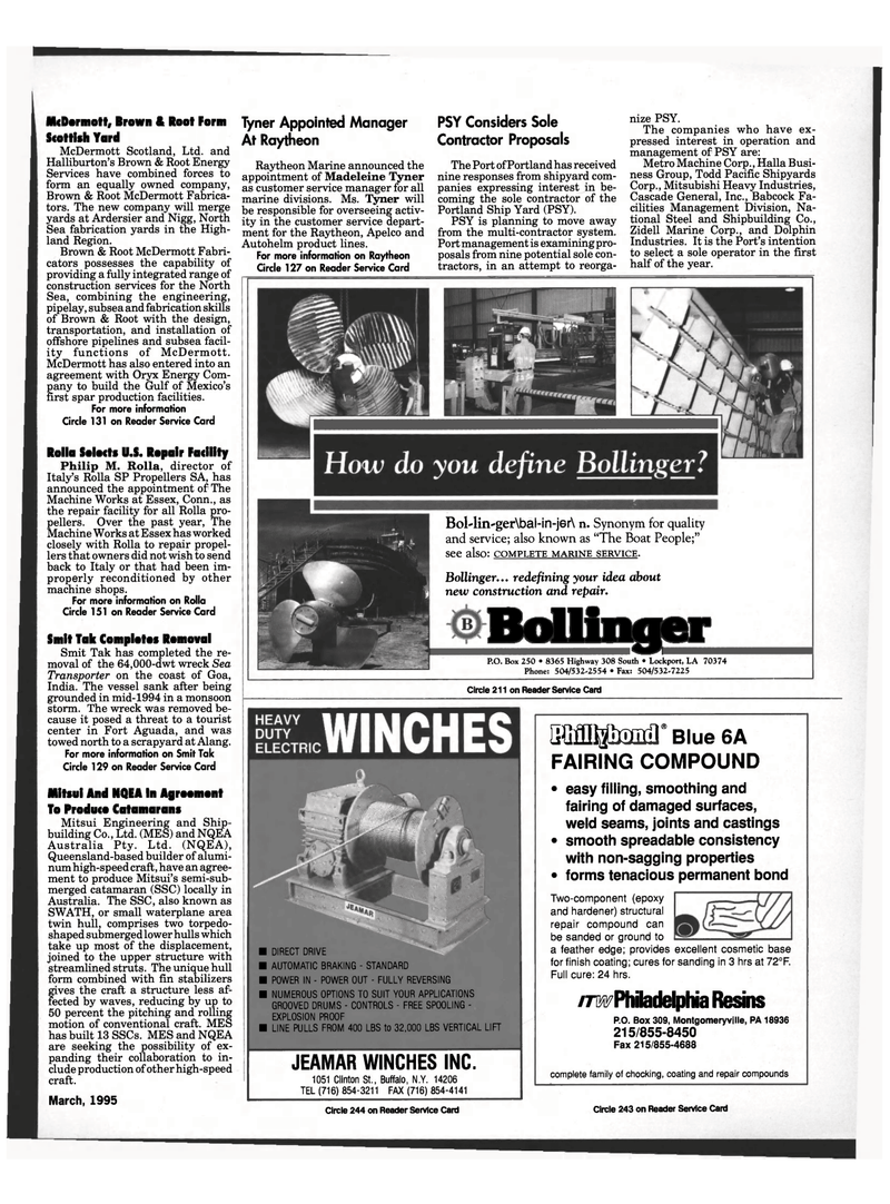 Maritime Reporter Magazine, page 15,  Mar 1995