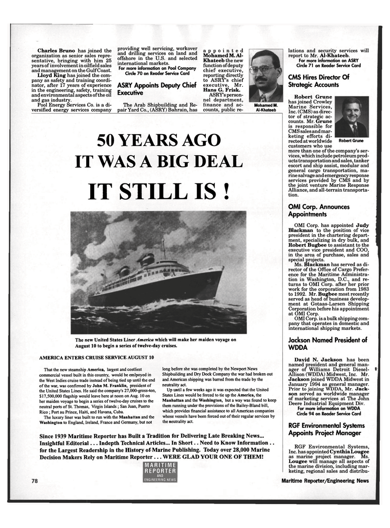 Maritime Reporter Magazine, page 78,  Mar 1995
