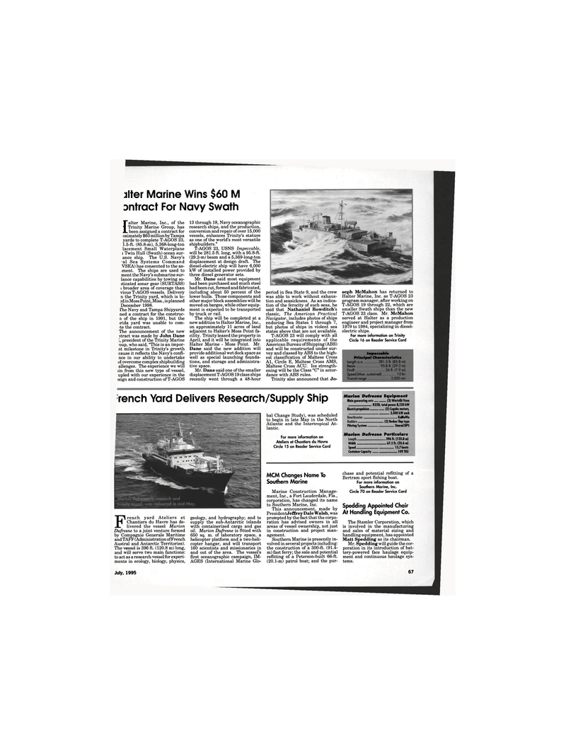 Maritime Reporter Magazine, page 65,  Jul 1995