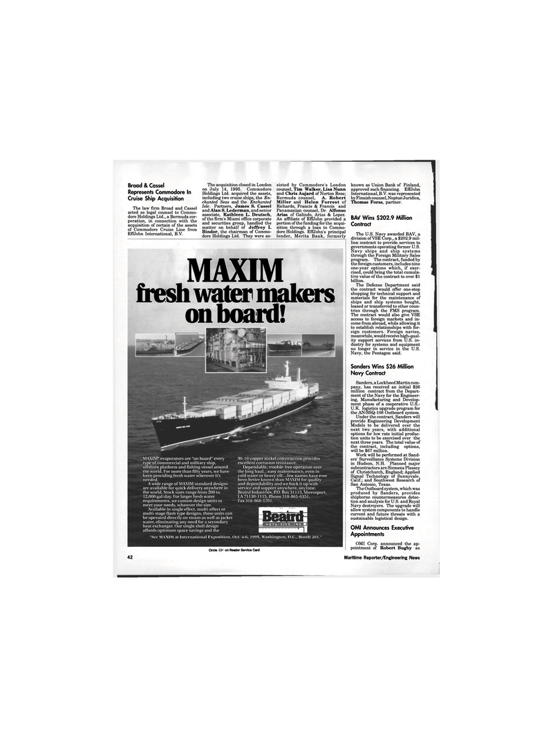 Maritime Reporter Magazine, page 40,  Sep 1995