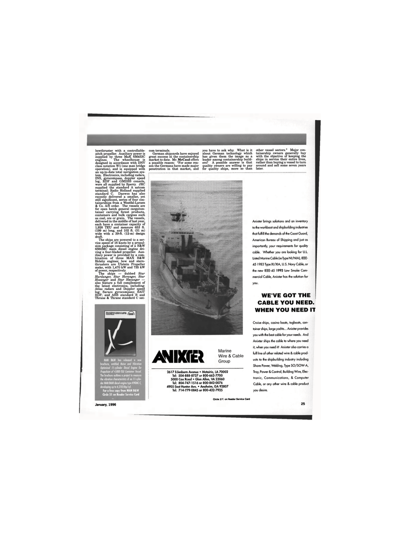 Maritime Reporter Magazine, page 23,  Jan 1996