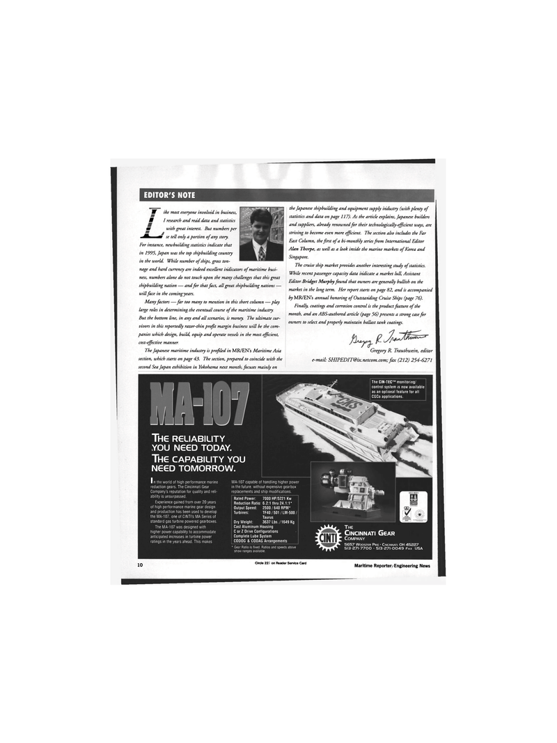 Maritime Reporter Magazine, page 8,  Feb 1996