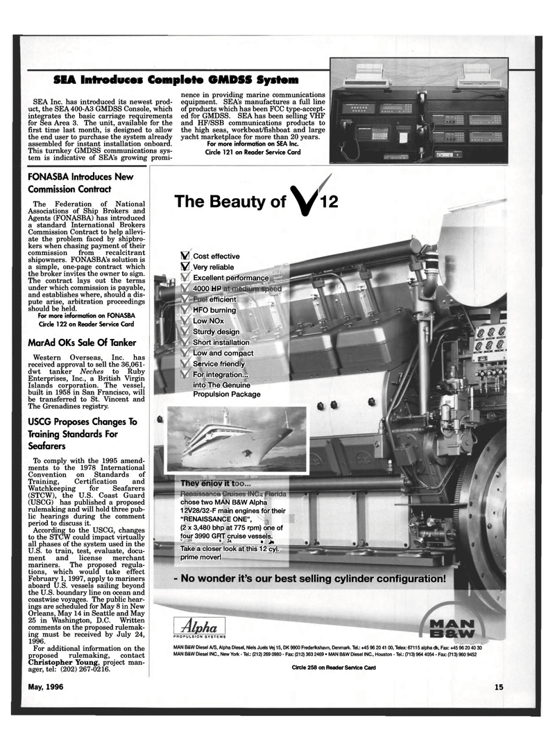 Maritime Reporter Magazine, page 13,  May 1996