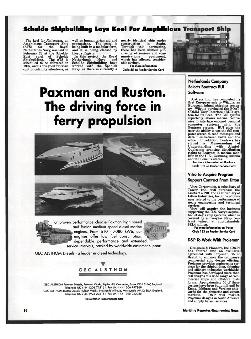 Maritime Reporter Magazine, page 14,  May 1996