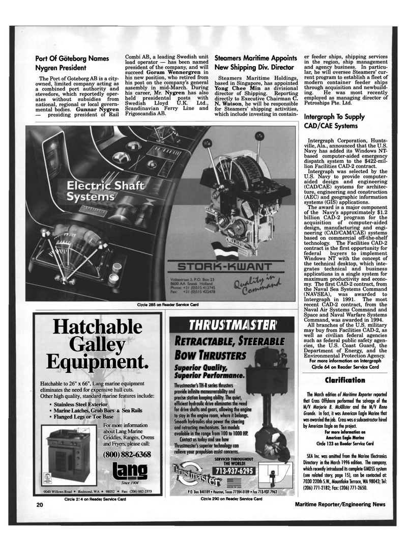 Maritime Reporter Magazine, page 18,  May 1996