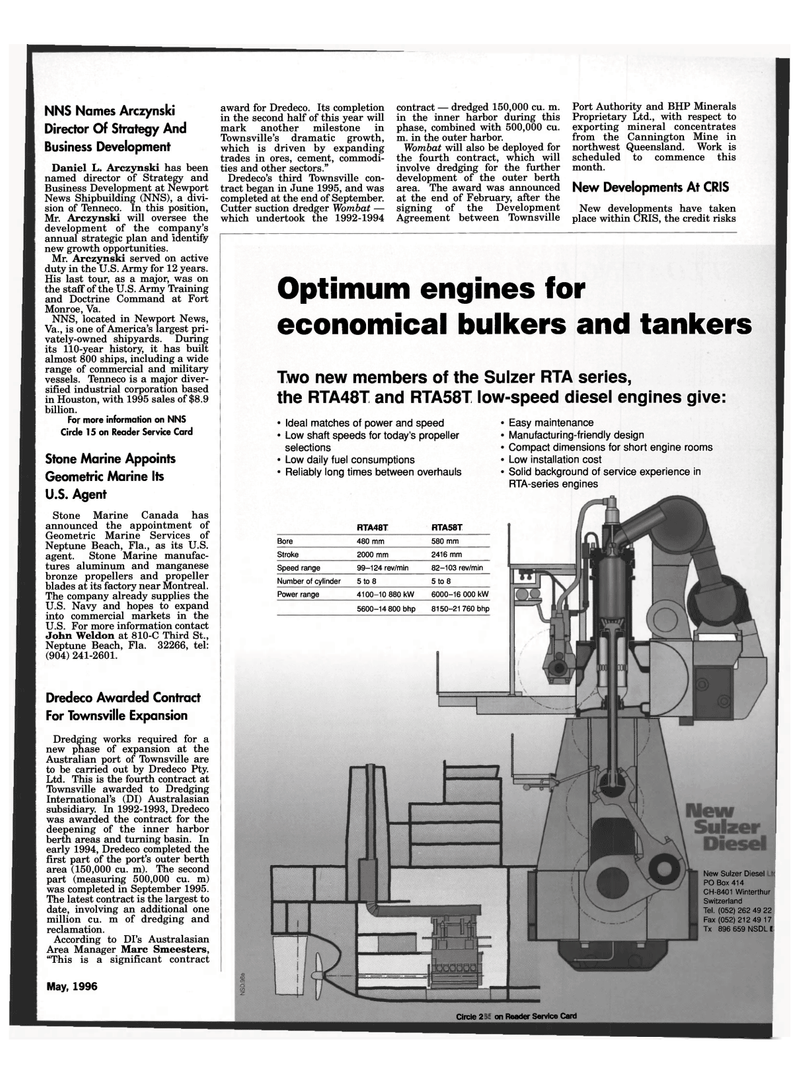 Maritime Reporter Magazine, page 21,  May 1996