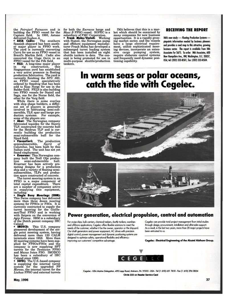 Maritime Reporter Magazine, page 35,  May 1996