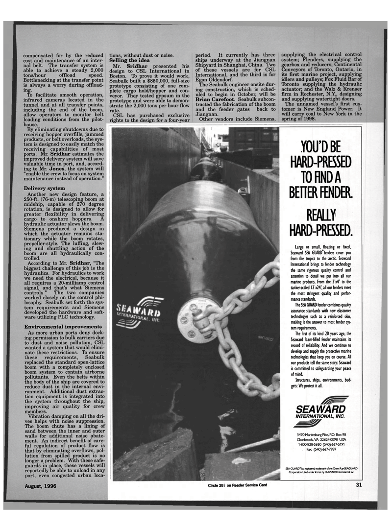 Maritime Reporter Magazine, page 29,  Aug 1996