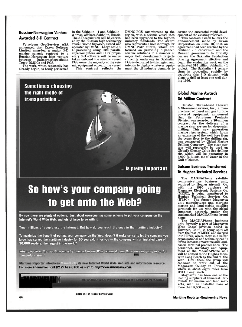 Maritime Reporter Magazine, page 42,  Aug 1996