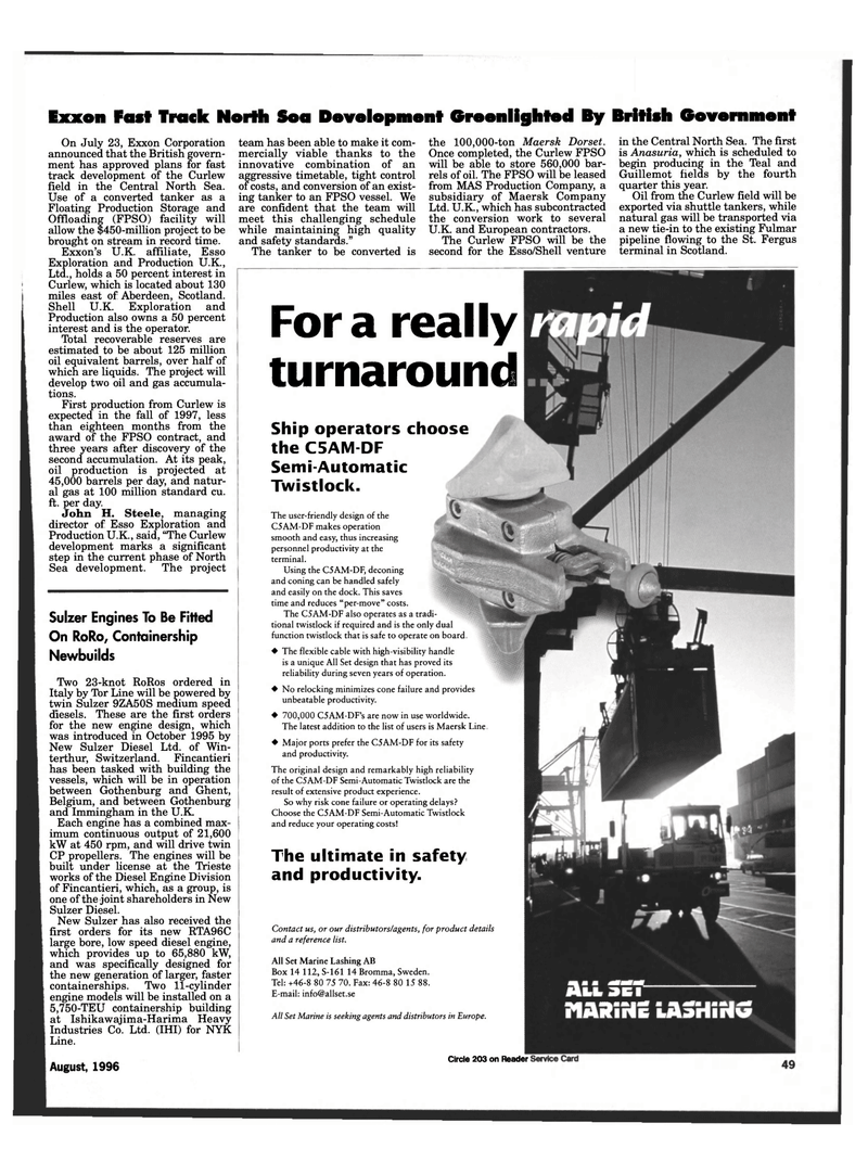 Maritime Reporter Magazine, page 47,  Aug 1996