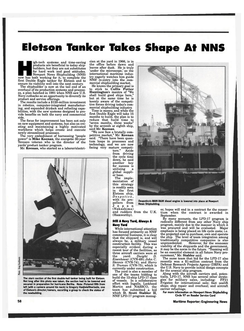Maritime Reporter Magazine, page 56,  Aug 1996