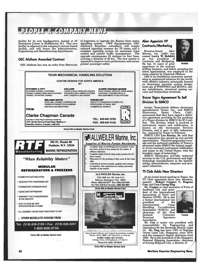 Maritime Reporter Magazine, page 80,  Aug 1996