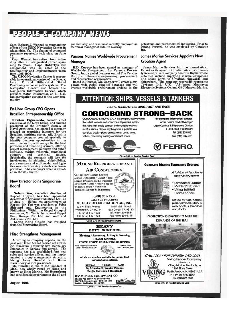 Maritime Reporter Magazine, page 85,  Aug 1996