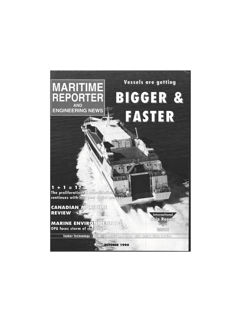 Maritime Reporter Magazine Cover Oct 1996 - 