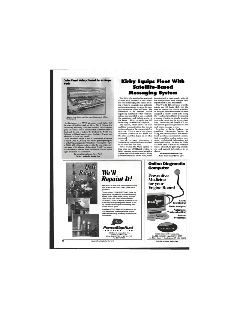 Maritime Reporter Magazine, page 74,  Nov 1996