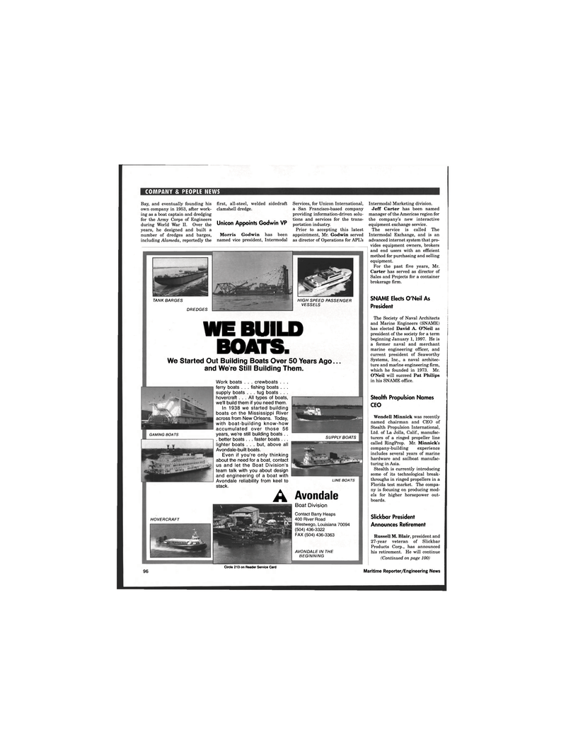 Maritime Reporter Magazine, page 94,  Nov 1996