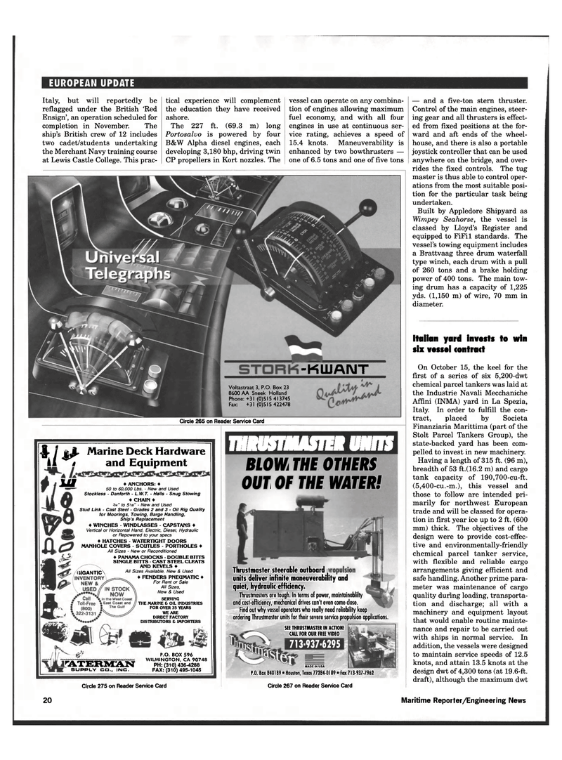 Maritime Reporter Magazine, page 18,  Dec 1996