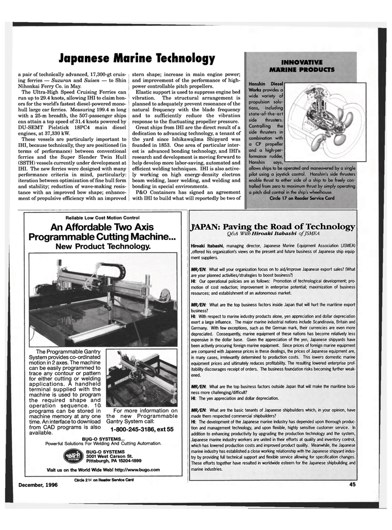 Maritime Reporter Magazine, page 43,  Dec 1996