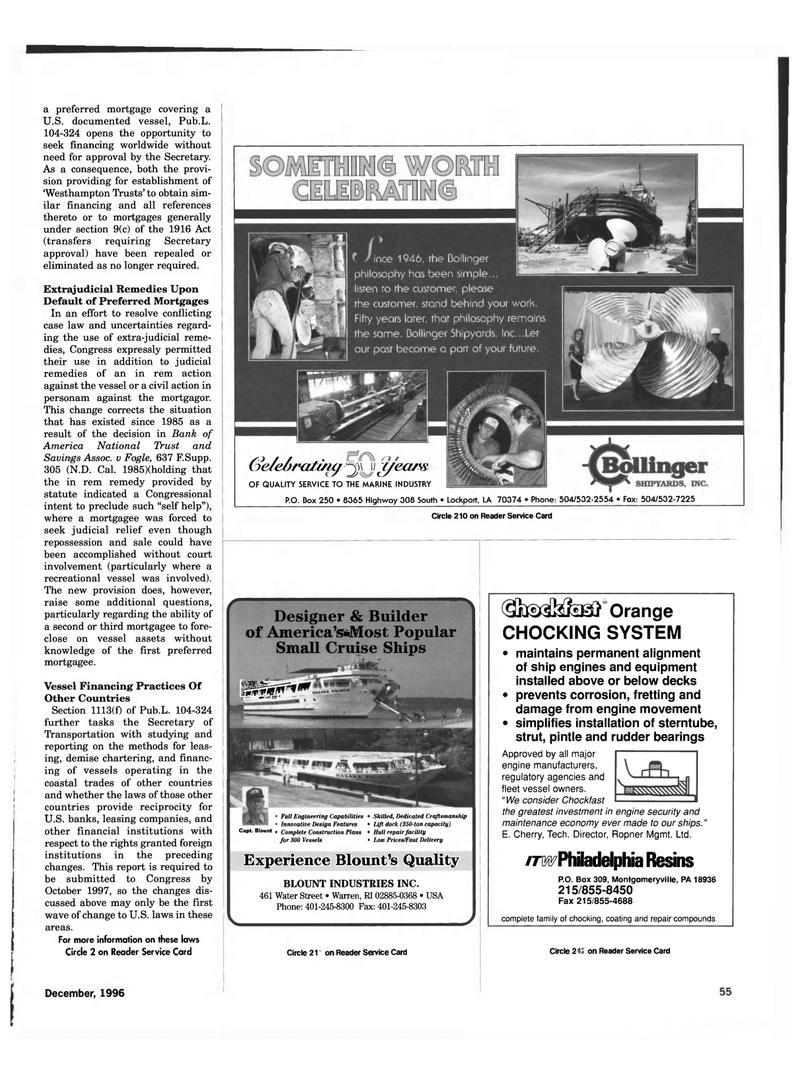 Maritime Reporter Magazine, page 53,  Dec 1996