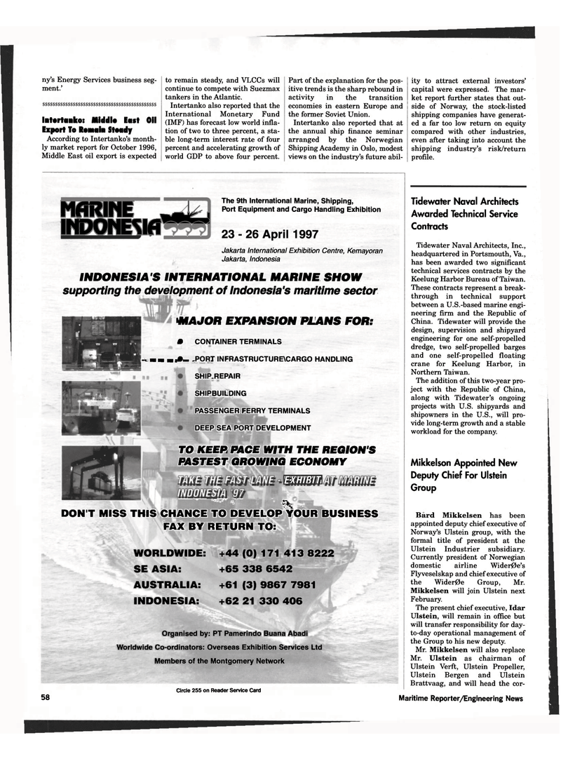 Maritime Reporter Magazine, page 58,  Dec 1996