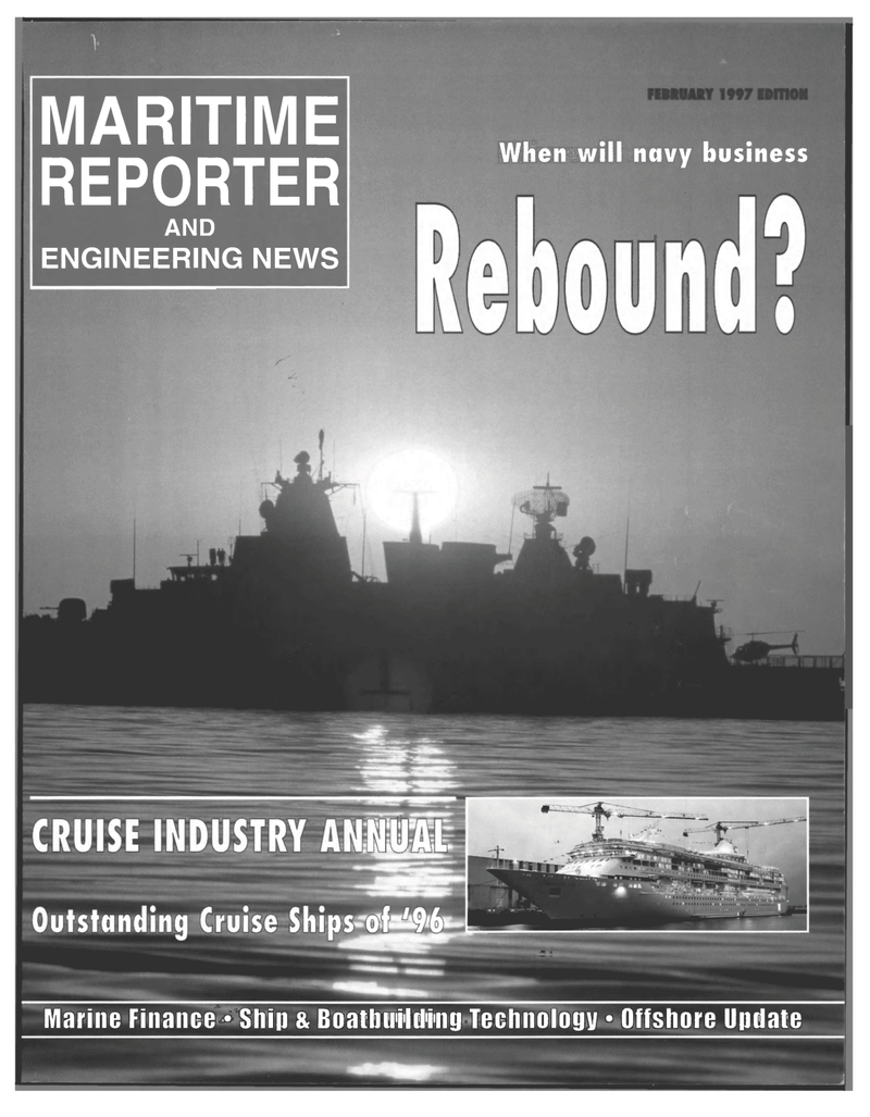 Maritime Reporter Magazine Cover Feb 1997 - 