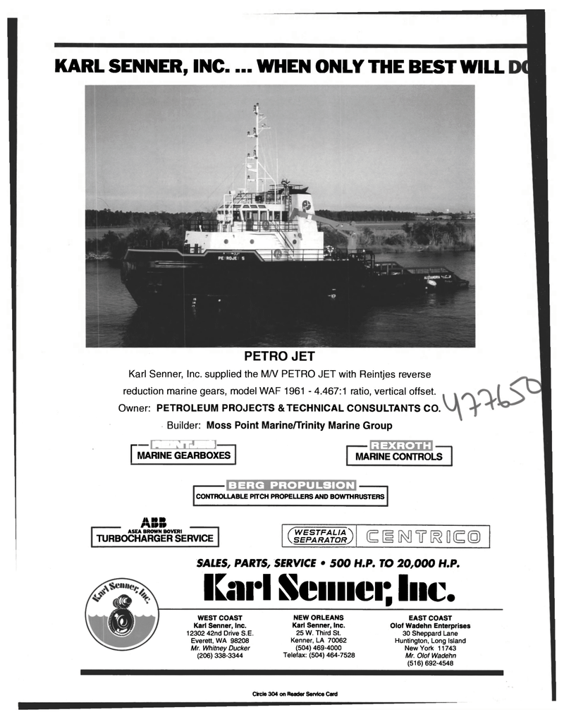 Maritime Reporter Magazine, page 4th Cover,  Feb 1997