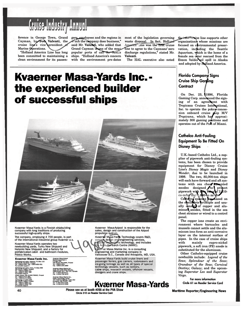 Maritime Reporter Magazine, page 40,  Feb 1997