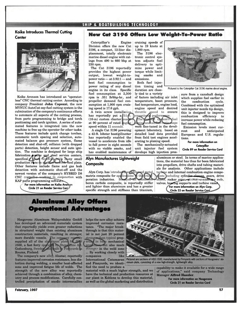 Maritime Reporter Magazine, page 57,  Feb 1997