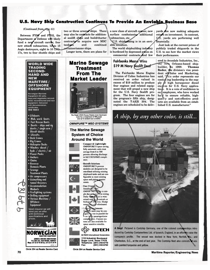 Maritime Reporter Magazine, page 70,  Feb 1997