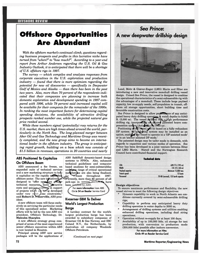 Maritime Reporter Magazine, page 72,  Feb 1997