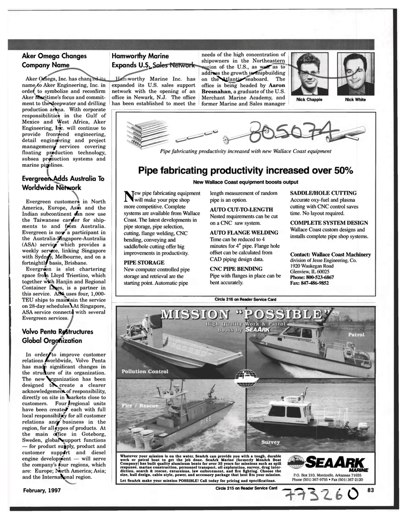 Maritime Reporter Magazine, page 83,  Feb 1997