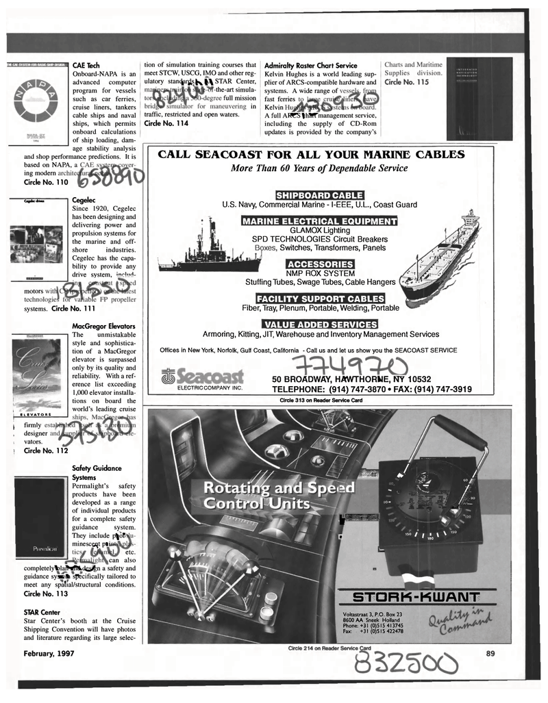 Maritime Reporter Magazine, page 89,  Feb 1997