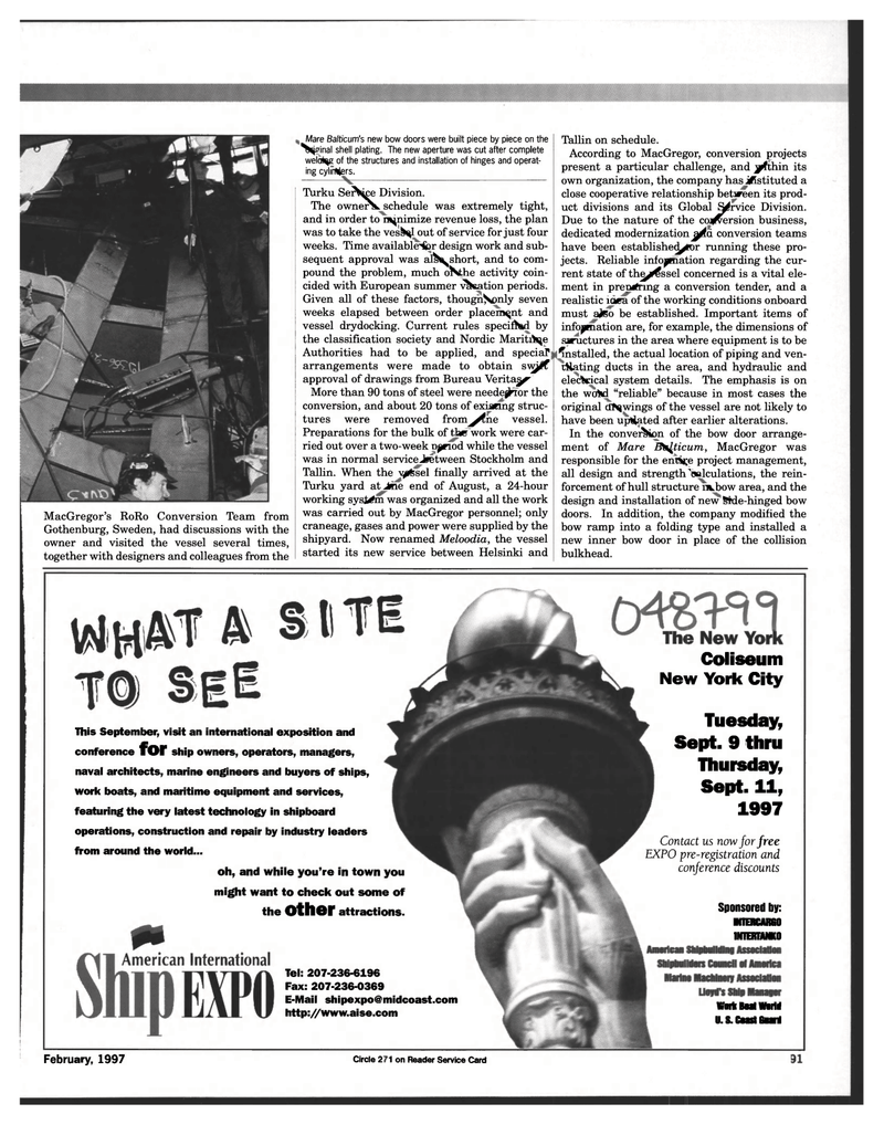 Maritime Reporter Magazine, page 91,  Feb 1997