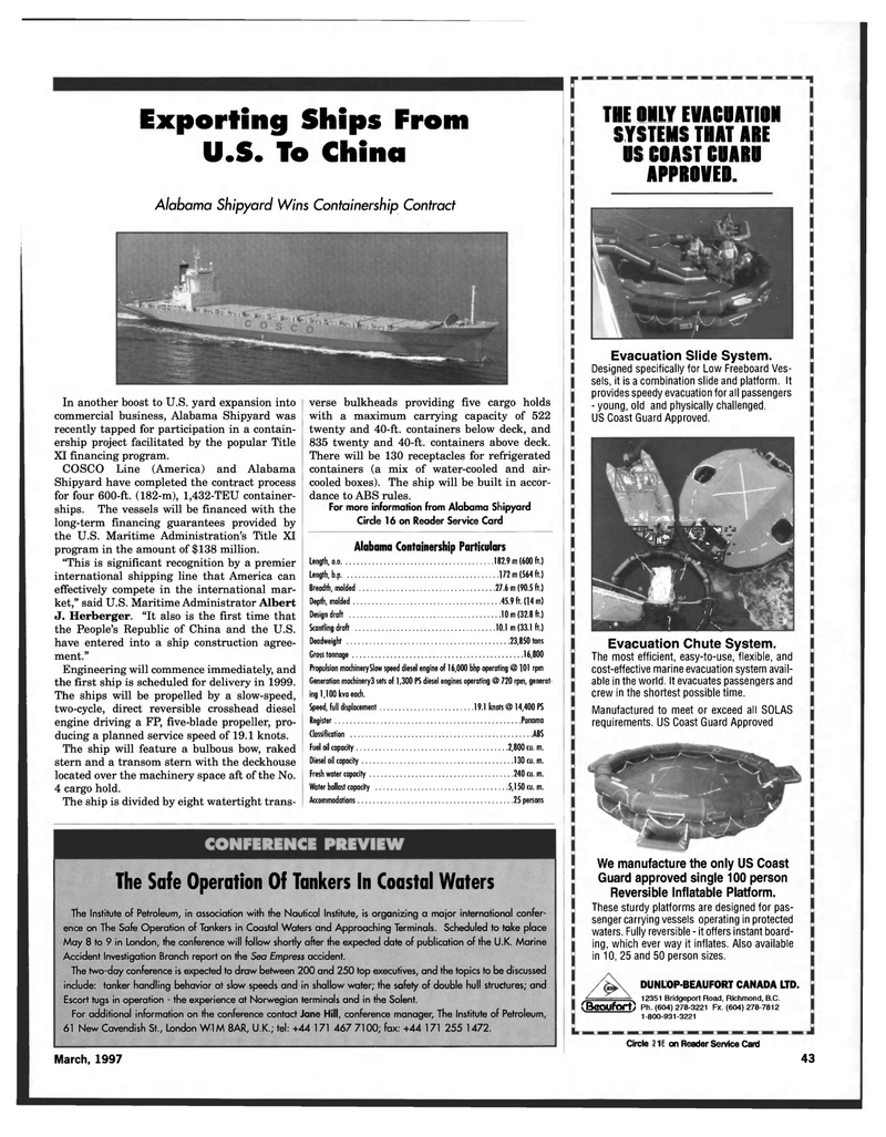 Maritime Reporter Magazine, page 35,  Mar 1997