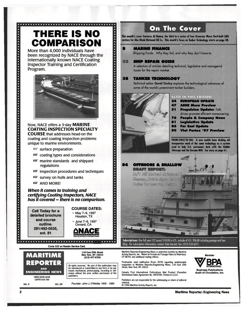 Maritime Reporter Magazine, page 2,  Mar 1997