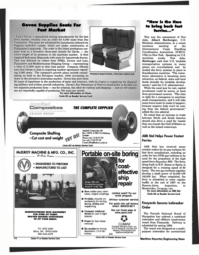 Maritime Reporter Magazine, page 66,  Mar 1997