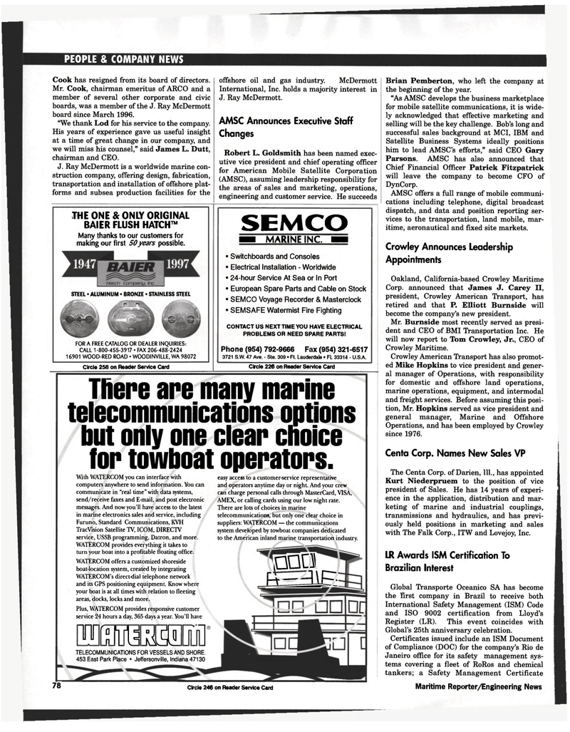 Maritime Reporter Magazine, page 70,  Mar 1997