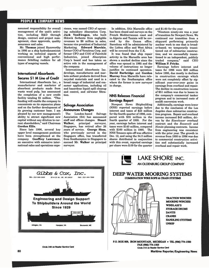 Maritime Reporter Magazine, page 72,  Mar 1997
