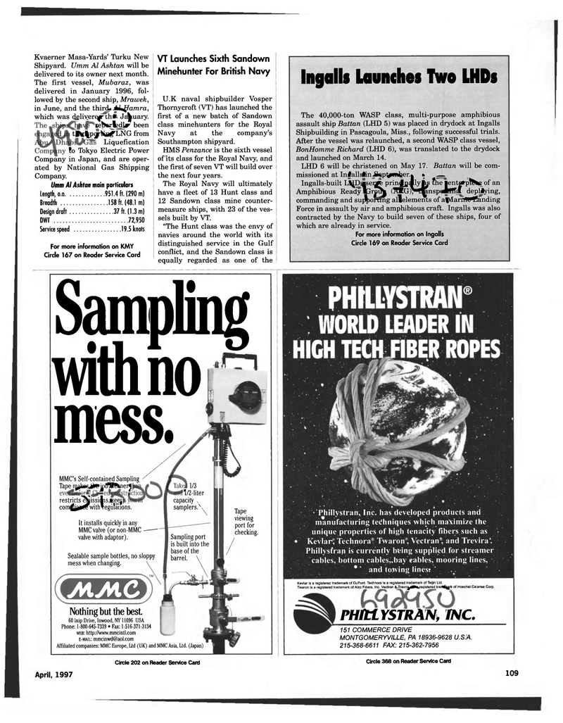 Maritime Reporter Magazine, page 109,  Apr 1997
