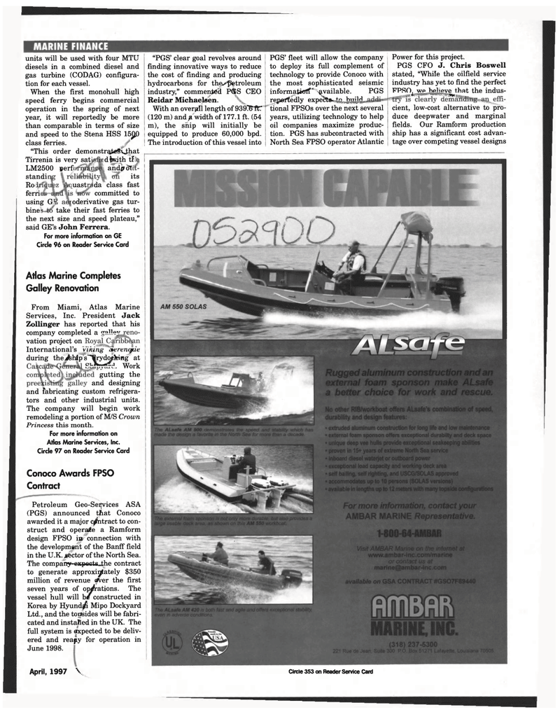 Maritime Reporter Magazine, page 15,  Apr 1997