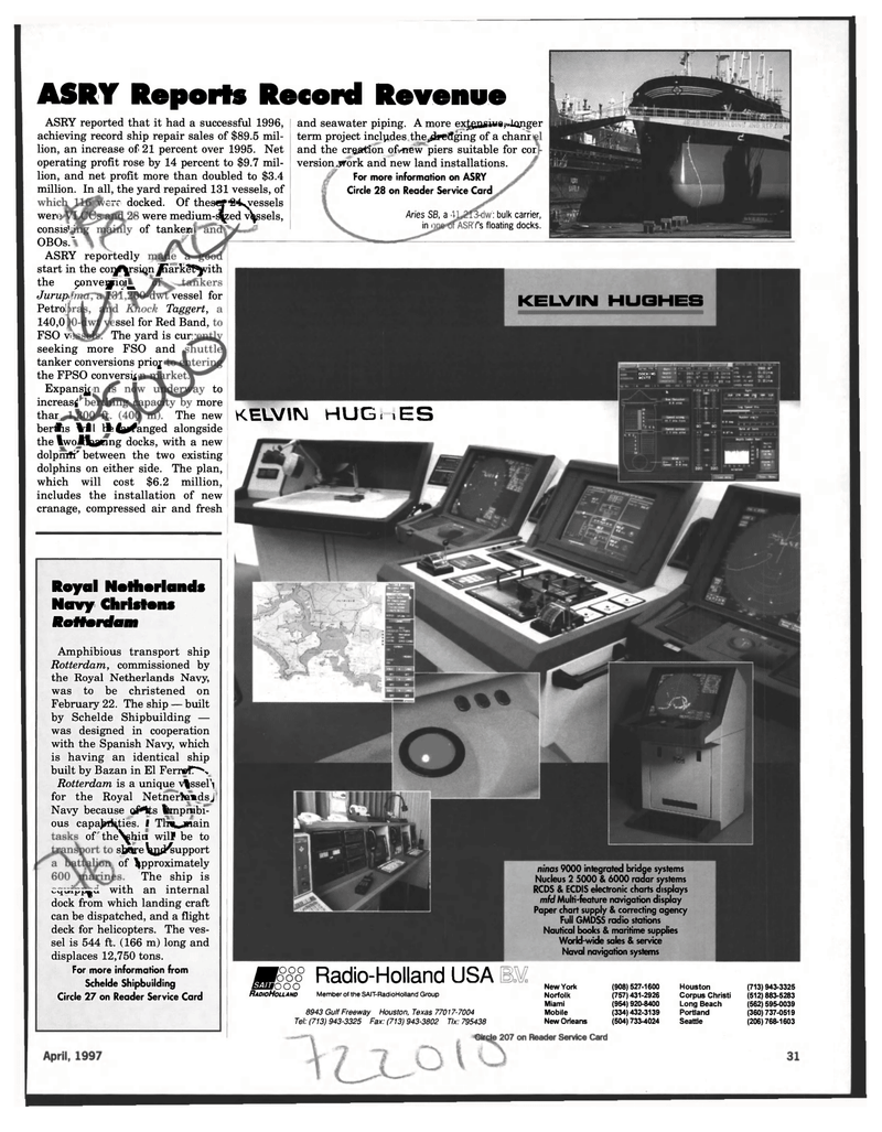 Maritime Reporter Magazine, page 31,  Apr 1997