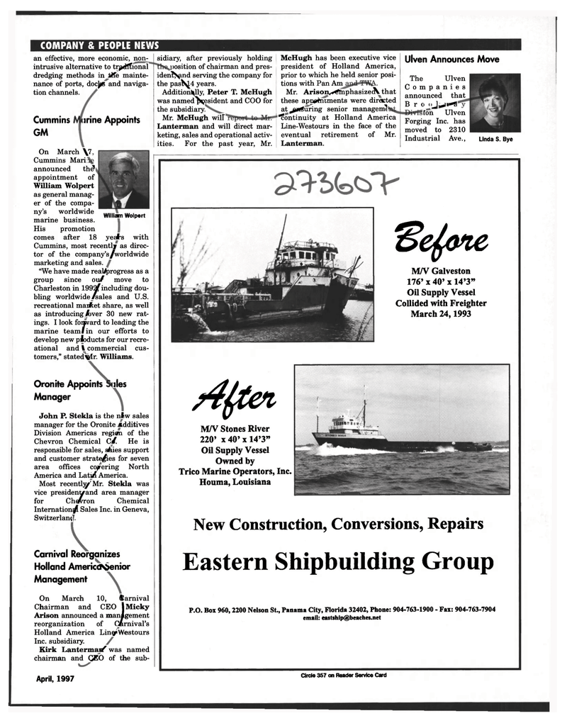 Maritime Reporter Magazine, page 97,  Apr 1997