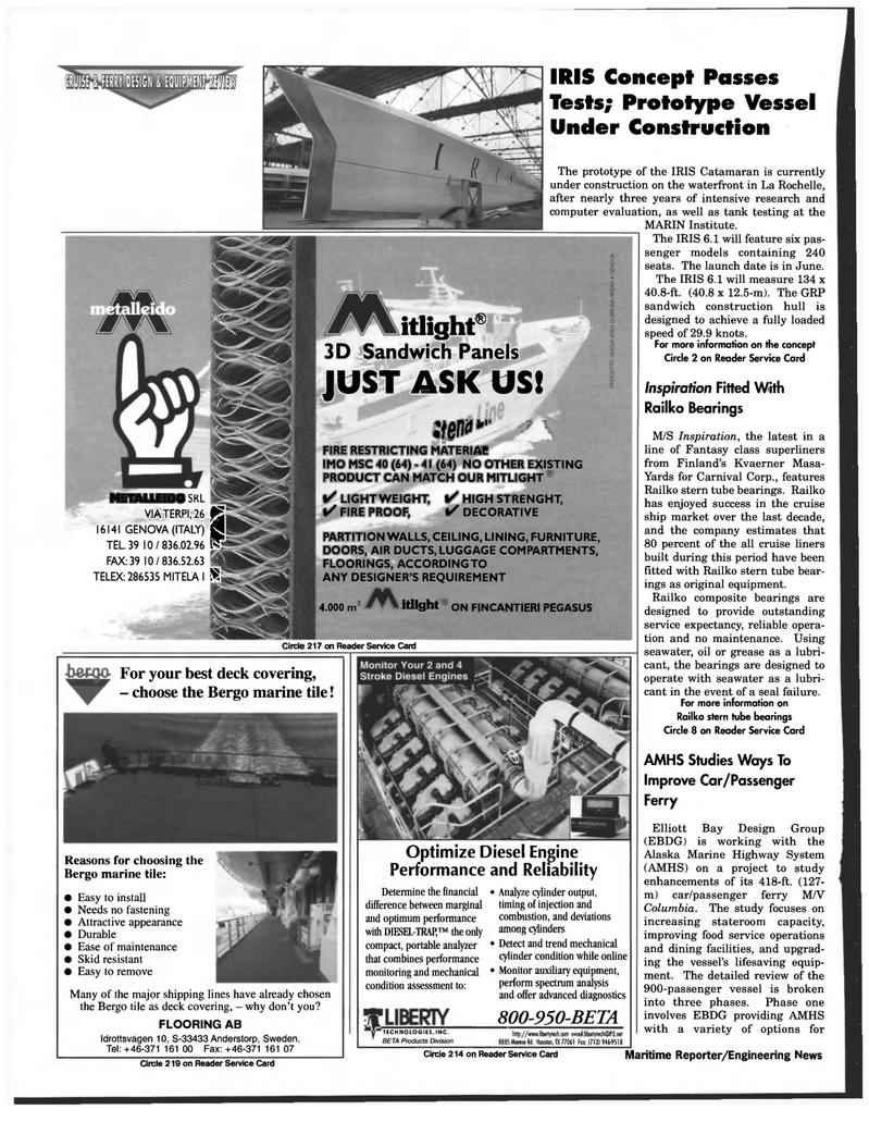 Maritime Reporter Magazine, page 30,  May 1997