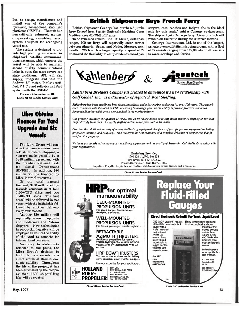 Maritime Reporter Magazine, page 41,  May 1997