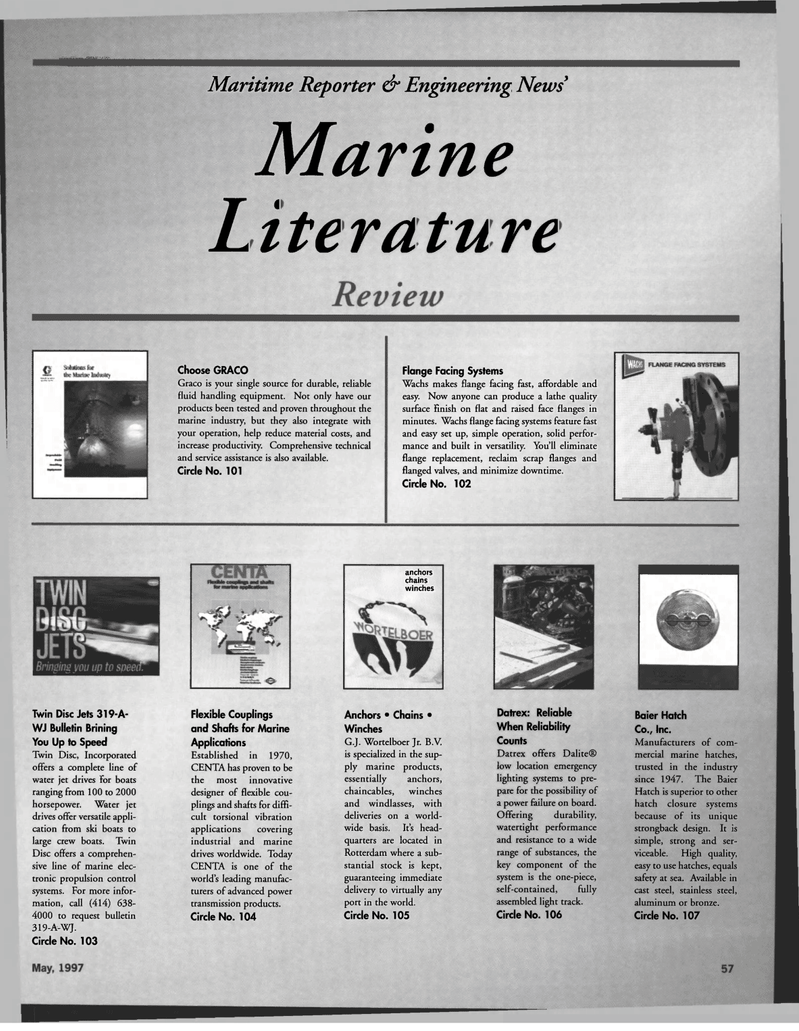 Maritime Reporter Magazine, page 47,  May 1997